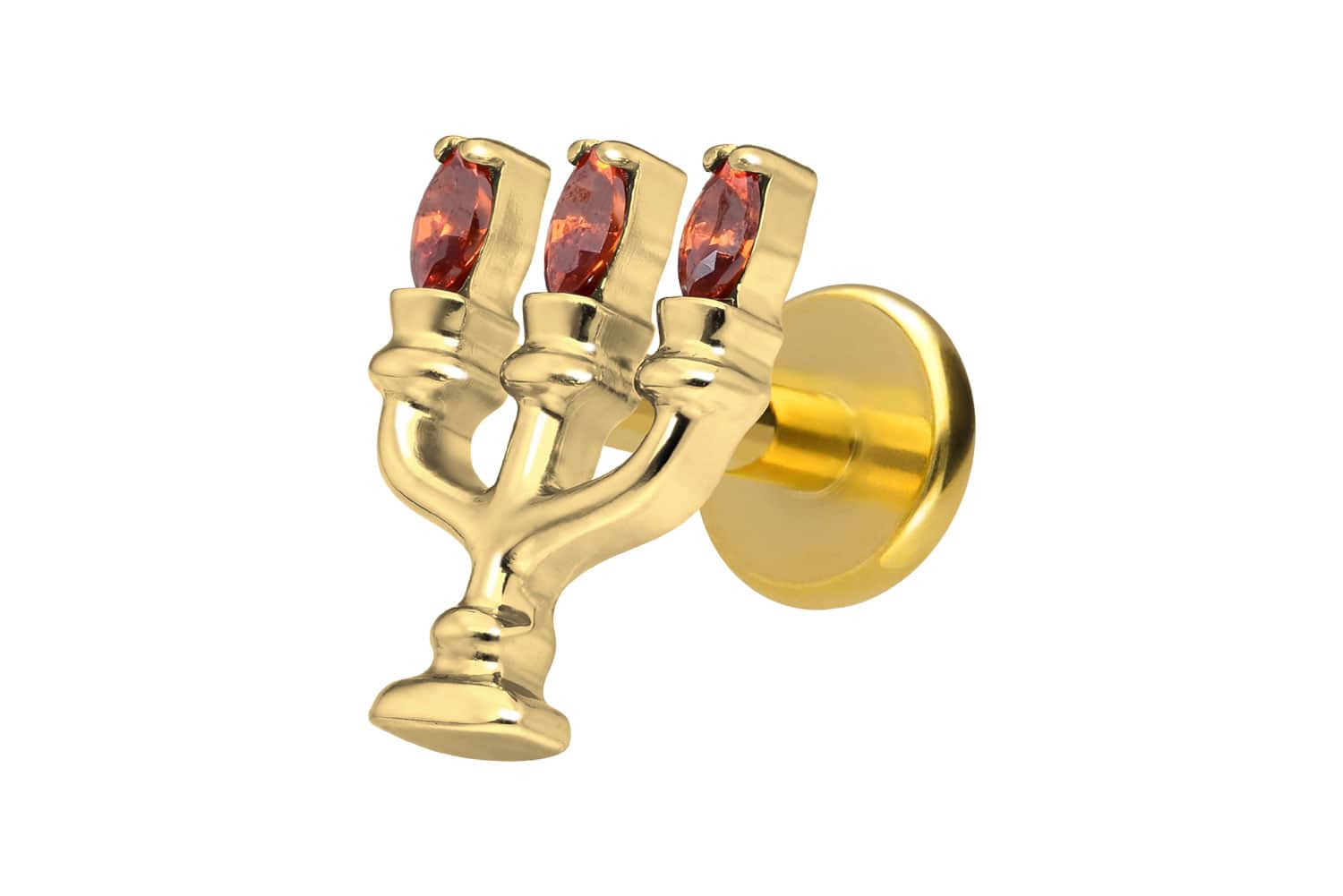 Titan Labret Piercing mit Innengewinde KERZENLEUCHTER